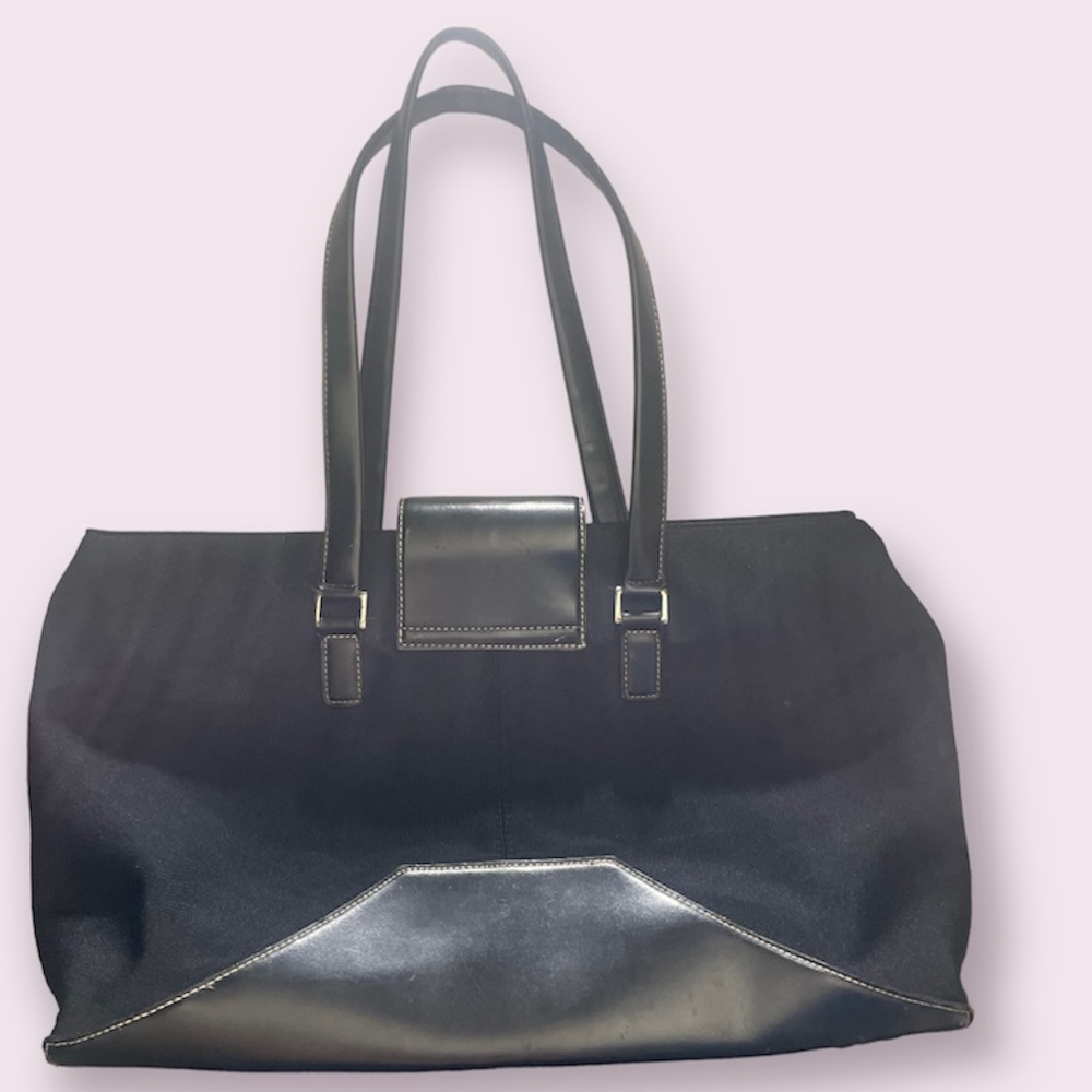 City Dkny Womens Shoulder Bag Black Baguette Flap Dual Handle